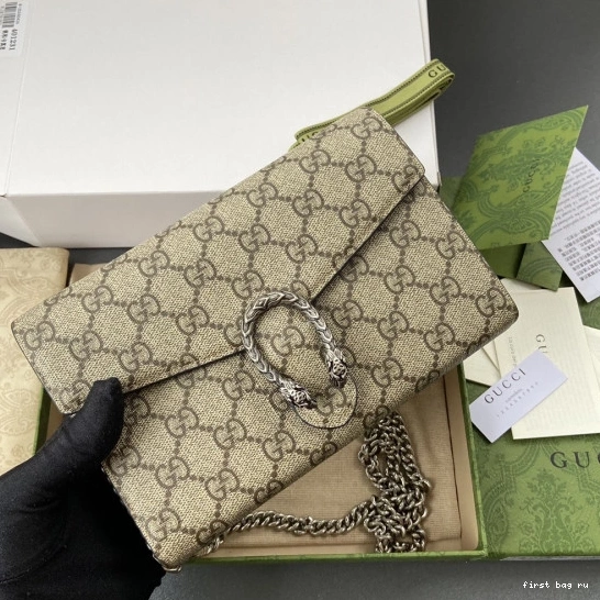 First bag ru mini Gucci leather Dionysus chain bag 0710